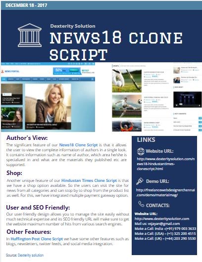 PHP MLM Script | Readymade MLM Script: News18 Clone Script, Hindustan Times Clone Script